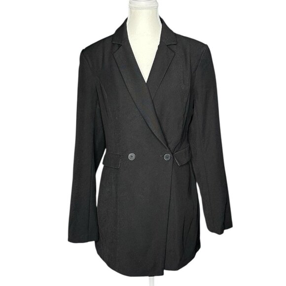 Endless Rose Women's Black Double Breasted Long Sleeve Blazer Romper Medium - Picture 1 of 16